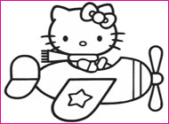 تلوين مرحبا كيتي الطائرة لعبة