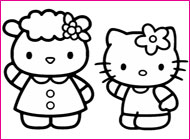 تلوين مرحبا كيتي صديق لعبة